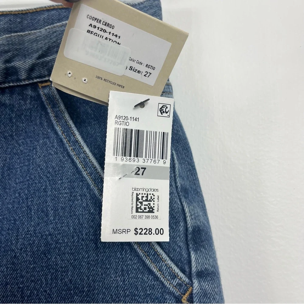 AGOLDE Cooper High Rise Relaxed Fit Cargo Denim Jeans Size 27 NWT Regulation - Picture 5 of 10